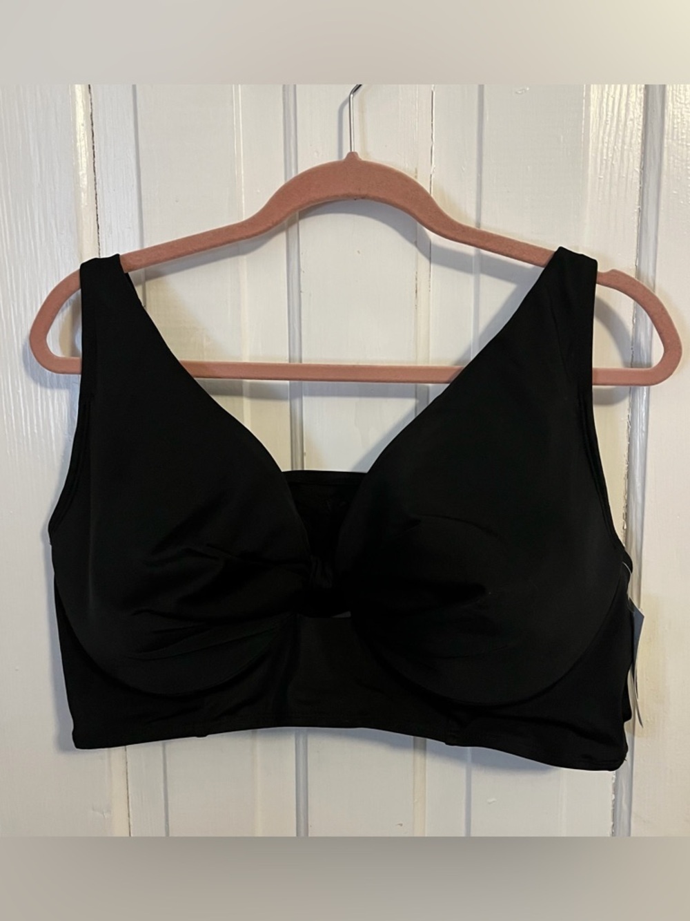 Swim Cacique Lane Bryant Swimsuit Bikini Top Black 42DD